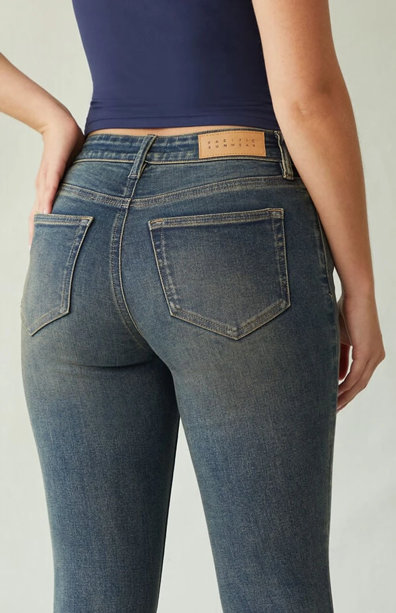 Pacsun Skinny Jeans Stretch Dark Blue Tinted