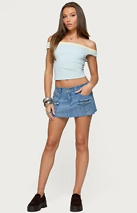 Edikted Lury Denim Mini Skort