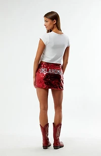 HYPE & VICE Oklahoma Sooners Sequin Mini Skirt
