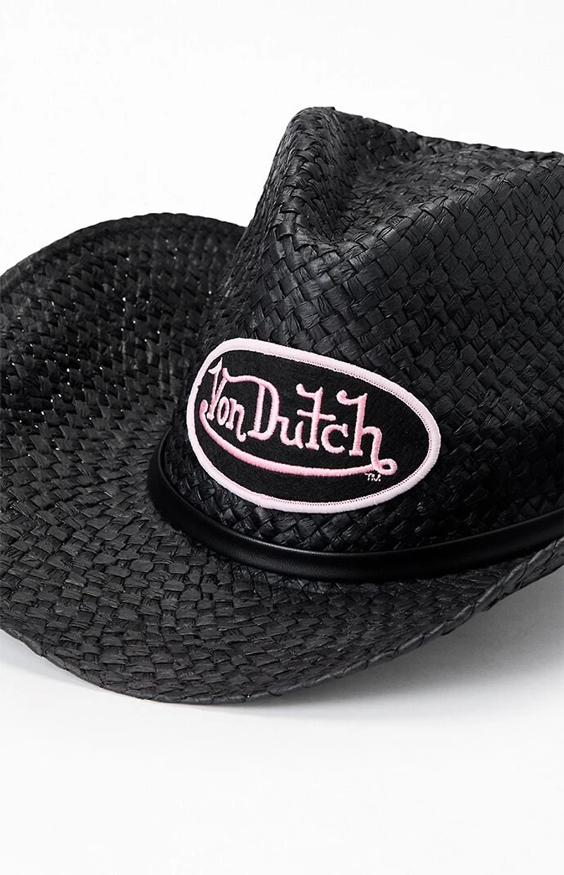 Von Dutch Black Straw Cowboy Hat