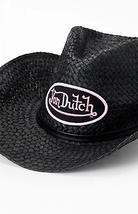 Von Dutch Black Straw Cowboy Hat