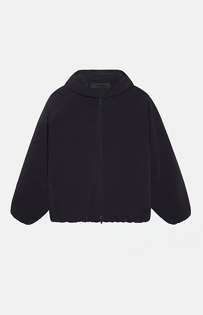 Fear of God ESSENTIALS Black Brushed Yarn Hooded Bomber Jacket