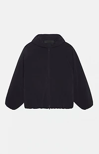 Fear of God ESSENTIALS Black Brushed Yarn Hooded Bomber Jacket
