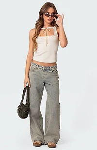 Edikted Isabetta Tie Front Tank Top