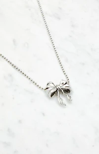 John Galt Silver Bow Necklace