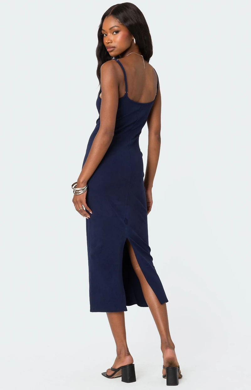 Edikted Air Back Slitted Midi Dress