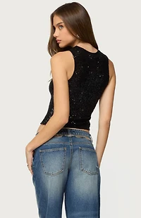 Edikted Alexander Sequin Top