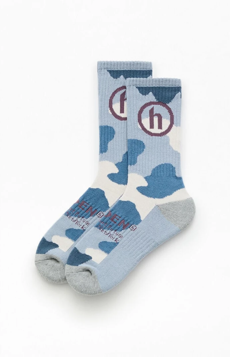 Hidden NY Blue Camo Crew Socks