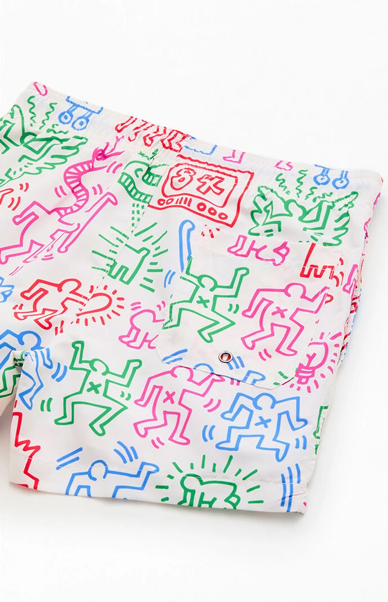 Ripple Junction Keith Haring AOP 4" Swim Trunks