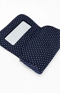 John Galt Navy Polka Dot Cosmetic Bag