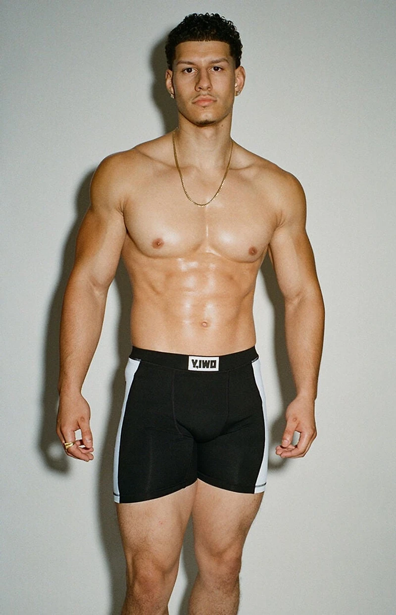 YIWO White & Black Hardwear Biker Shorts