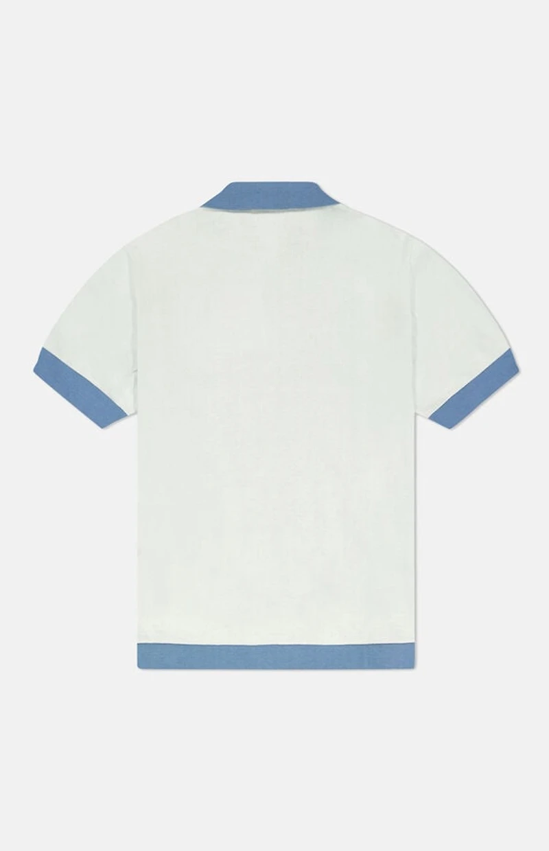 WeSC America Inc Blue Border Short Sleeve Polo Cardigan