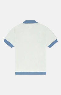 WeSC America Inc Blue Border Short Sleeve Polo Cardigan