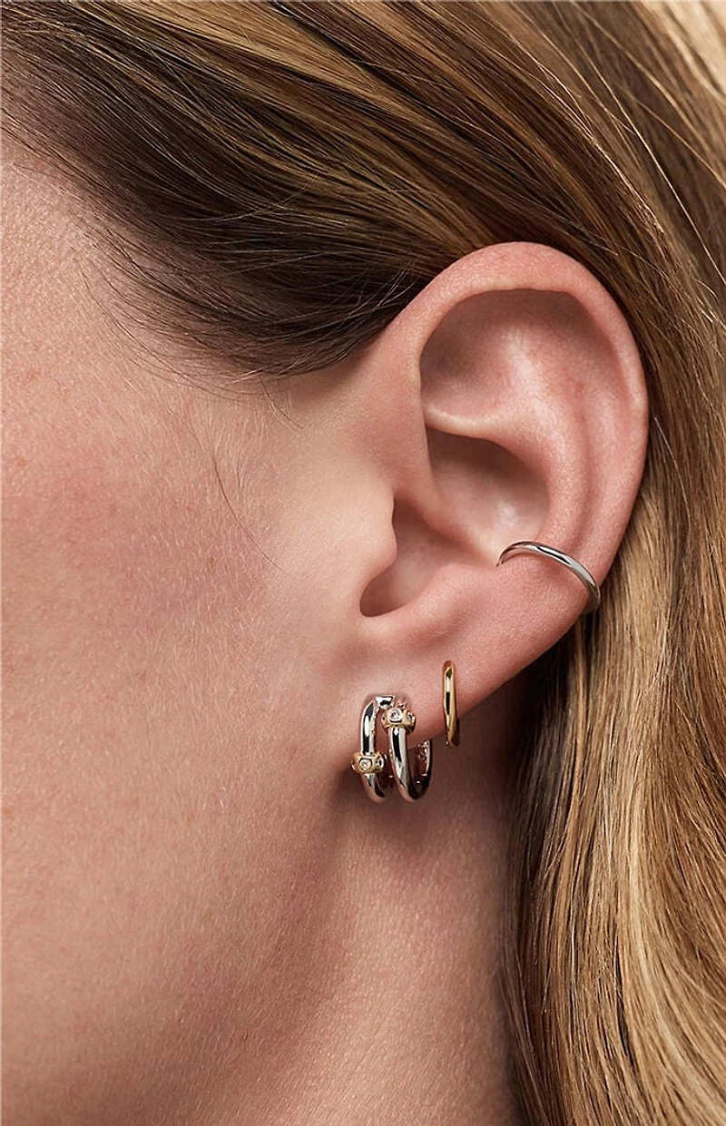 Ana Luisa Cyrus Silver Double Earrings
