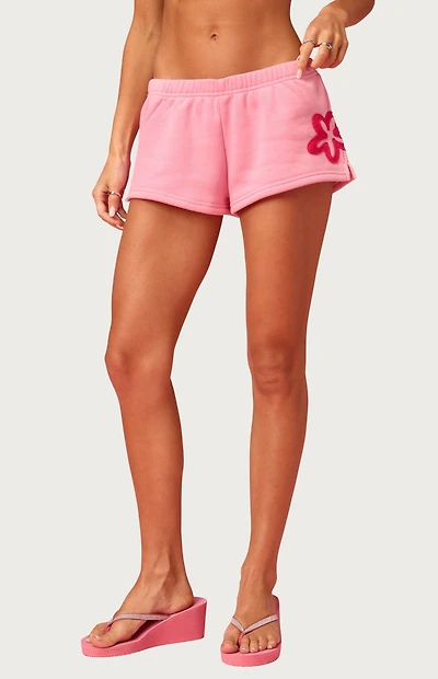 Edikted Barbie Blossom Sweat Shorts