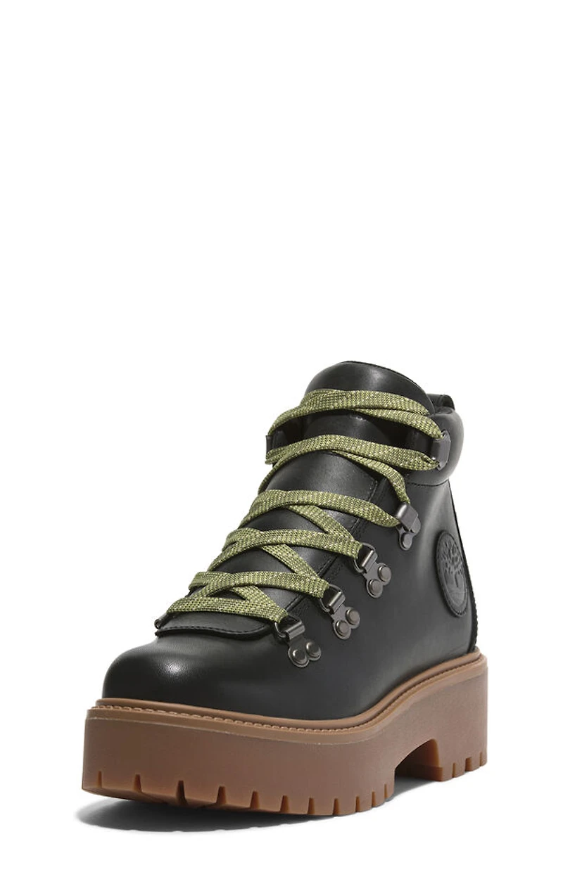 Timberland Women's Black Nubuck Stone Street Mid Lace-Up Boots