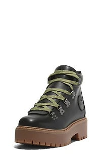Timberland Women's Black Nubuck Stone Street Mid Lace-Up Boots