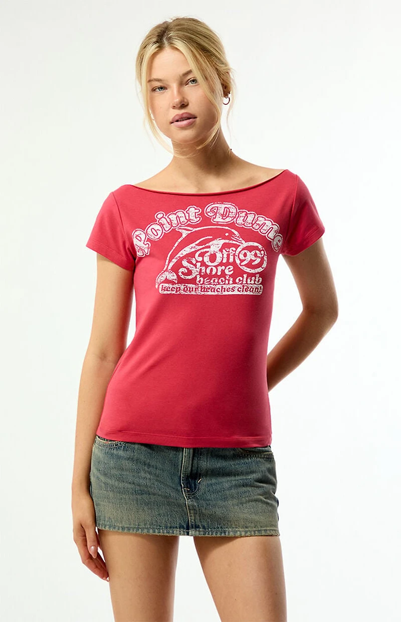 Your Favorite Point Dume Off-The-Shoulder T-Shirt