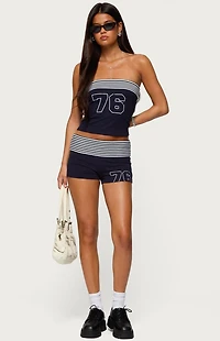 Edikted 76 Stripey Fold Over Shorts