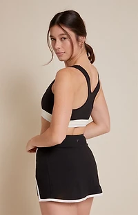 PAC 1980 WHISPER Active Black Contrast Split Mini Skort