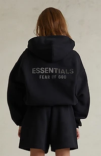 Fear of God ESSENTIALS Kids Jet Black Full Zip Fleece Hoodie