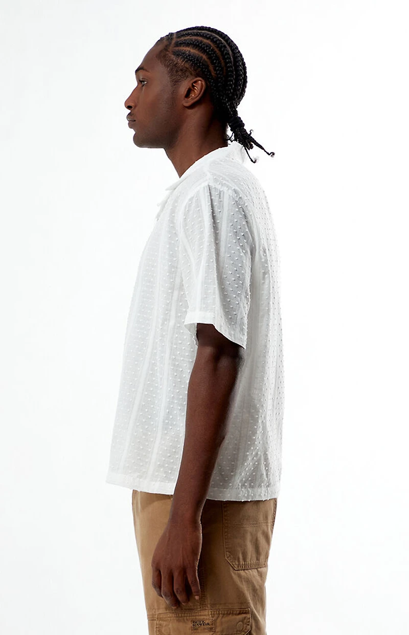 Pacsun White Pointelle Oversized Camp Shirt