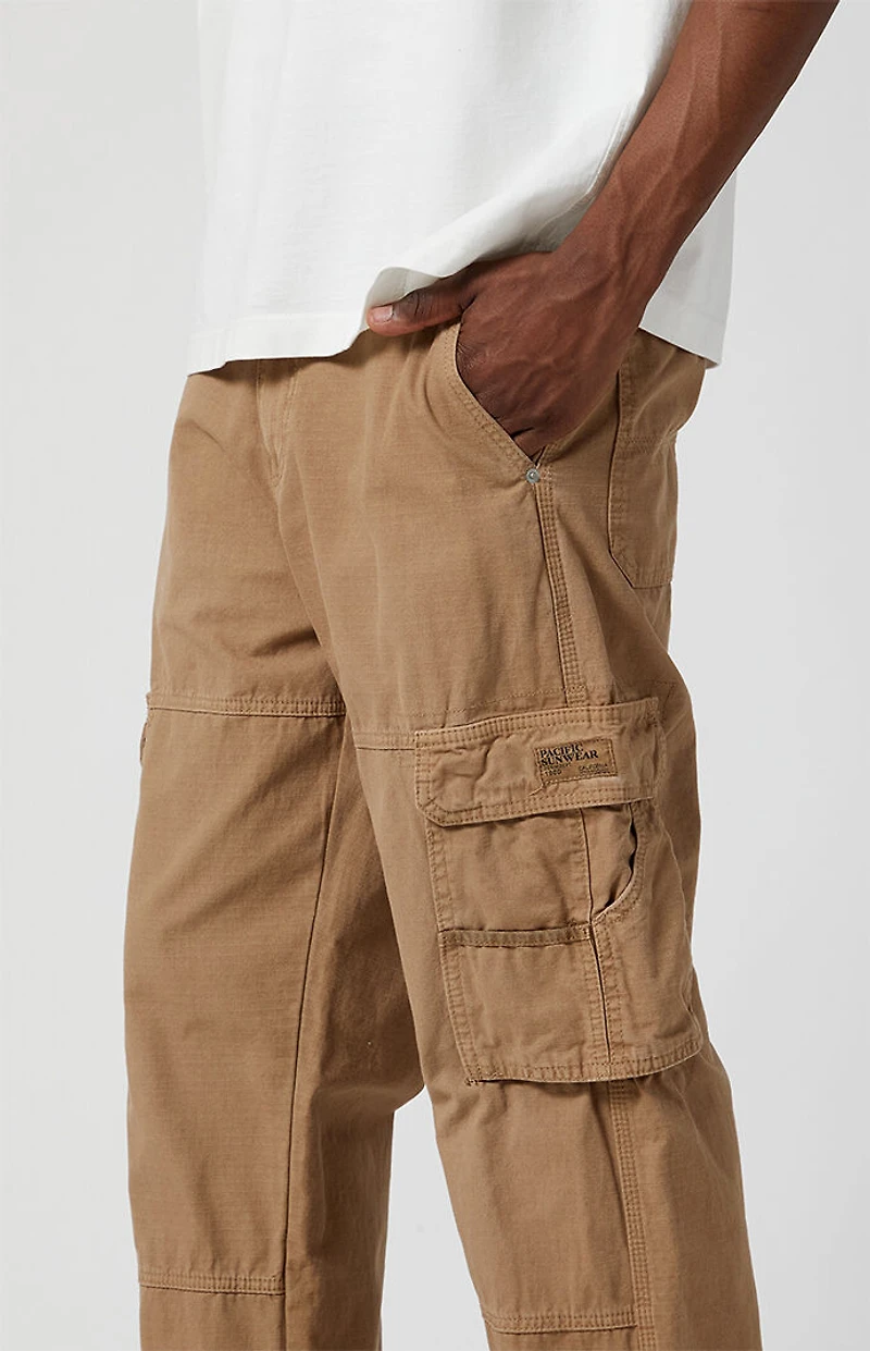 Pacsun Tan Ripstop Baggy Cargo Pants