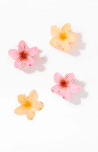 LA Hearts 4 Pack Mini Plumeria Hair Claw Clips