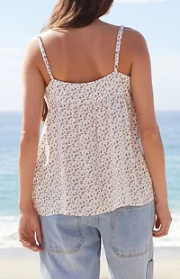 John Galt Red Floral Edith Tank Top