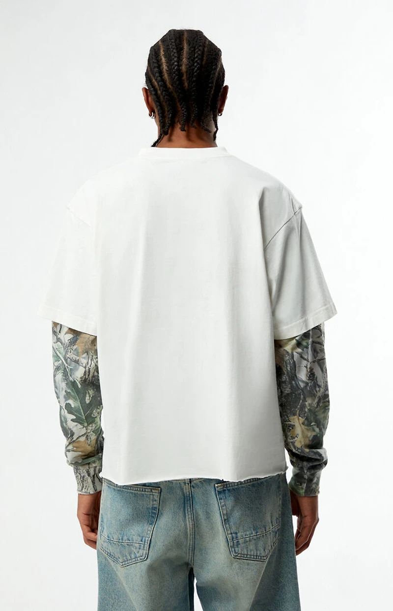 Pacsun 444 Camo Cropped 2fer Long Sleeve T-Shirt