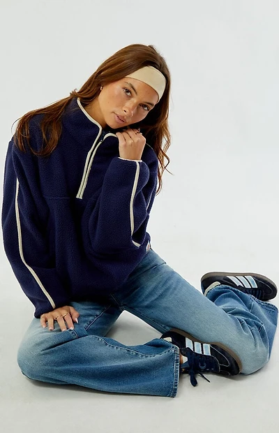 Rhythm Camp Half Zip Sherpa Pullover Sweatshirt