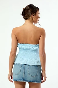 Your Favorite Quinn Ruched Babydoll Tube Top