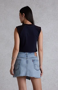Modern Renewal Asymmetrical Low-Rise Denim Skirt