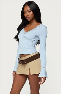 Edikted Mathilda Lacey Bell Sleeve Top