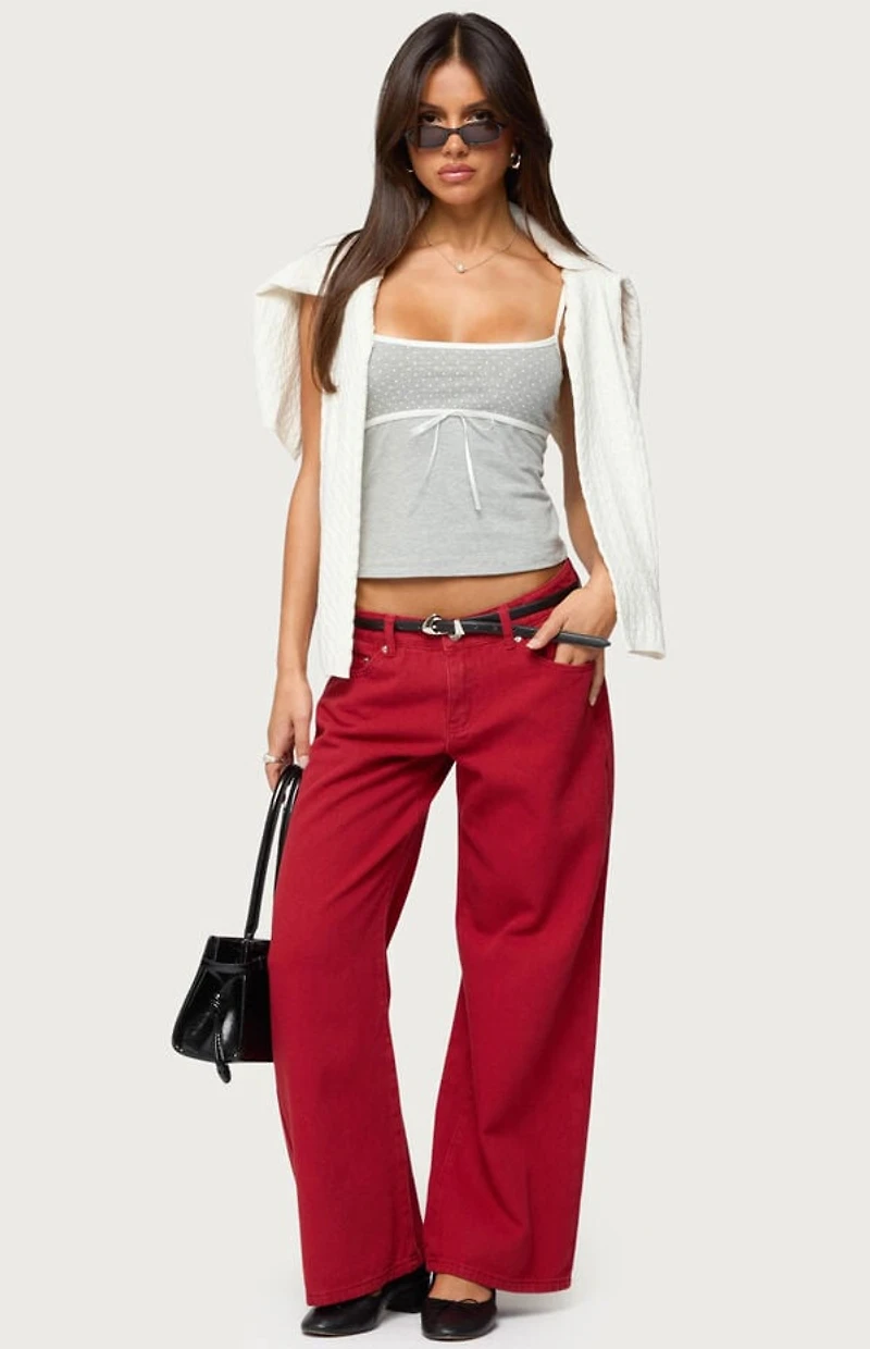 Edikted Rhoda Contrast Polka Dot Tank Top