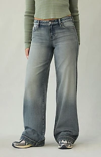 Pacsun Casey Low Rise Baggy Jeans Light Blue Wash
