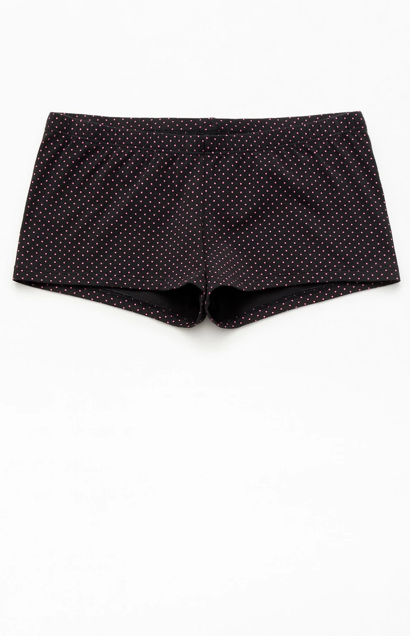 John Galt Black Polka Dot Boxer Boyshorts
