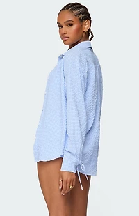 Edikted Lira Oversized Gingham Button Up Shirt