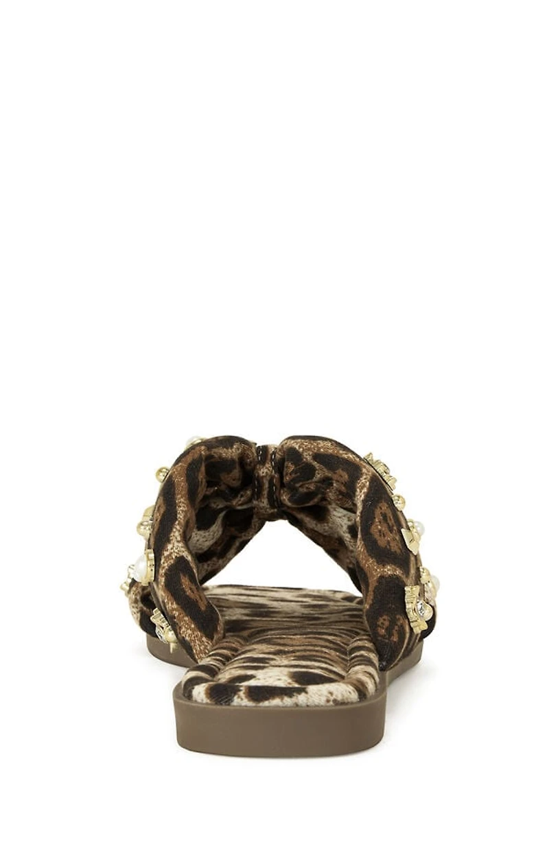 AZALEA WANG Women's Ramsey Leopard Flat Sandals