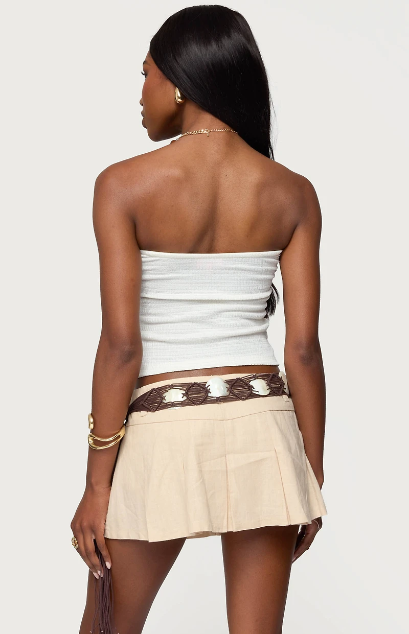 Edikted Layered Textured Knit Strapless Top