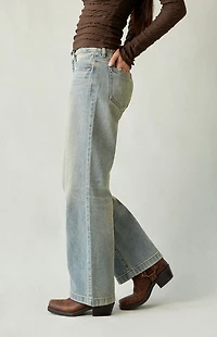 Pacsun Zoe Low Rise Girlfriend Jeans Light Blue Tint