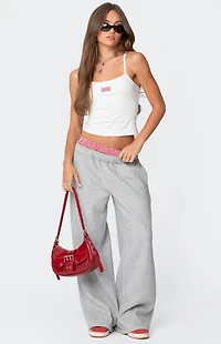 Edikted Gingham Boxer Detail Sweatpants