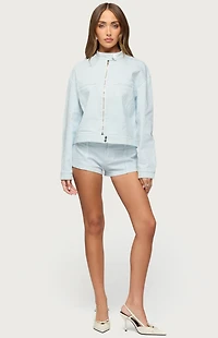 Edikted Myah Pinstripe Micro Shorts