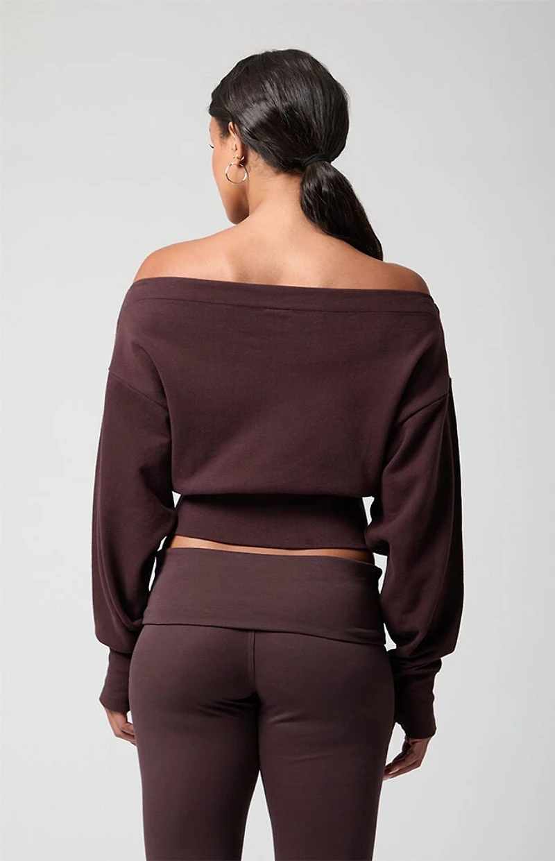 PAC 1980 Active French Terry Off-The-Shoulder Sweatshirt