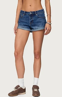 Edikted Rylin Low-Rise Denim Shorts
