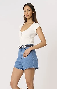 ABRAND Debbie Venice High Waisted Jean Shorts
