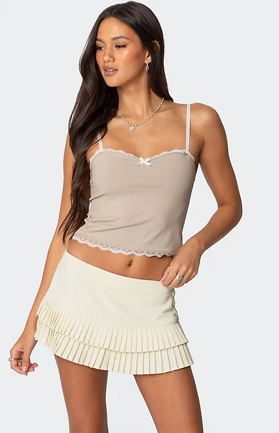 Edikted Alara Lace Trim Tank Top