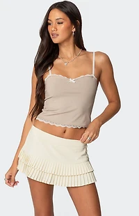 Edikted Alara Lace Trim Tank Top
