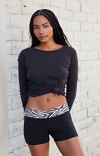 John Galt Madelyn Zebra Biker Shorts