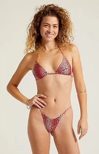 Third Charm Pink Leopard Gardenia Curtain Cheeky Bikini Bottom